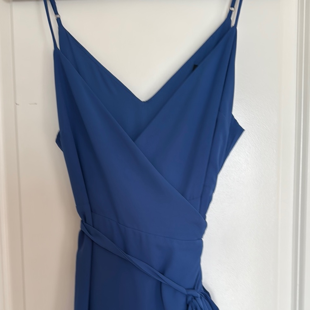 Lulus Blue Wrap Dress - Picture 2 of 5